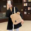 Cute Bear Ear Fleece Small Backpack Kids Girls Casual Warm Lambswool Daypack Bag Schoolbag Rucksack For Travel Shopping