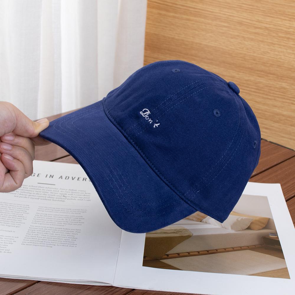 Simple letter embroidery autumn and winter polished cotton baseball cap women's street versatile travel shading show face small cap