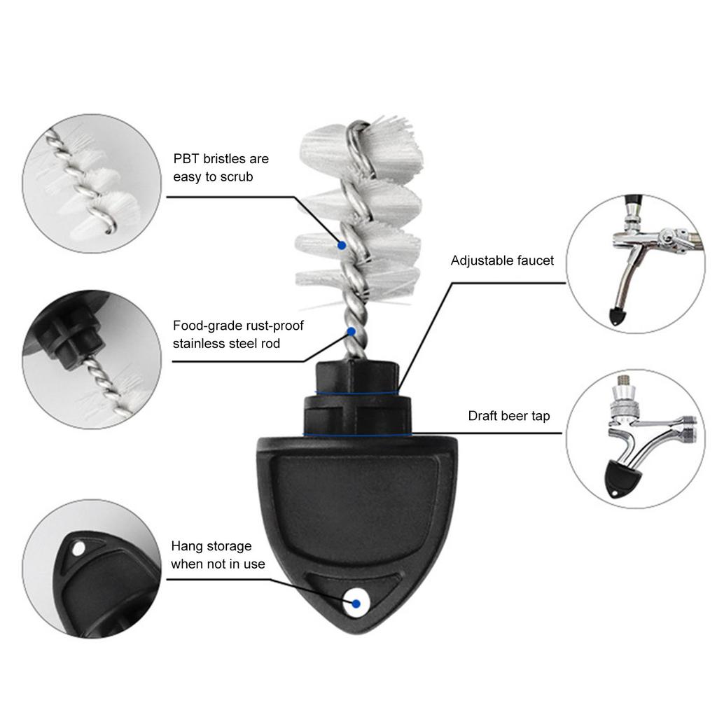 4Pcs Draft Beer Faucet Brushes Overnight Faucet Cleaning Plugs Faucet Sanitation Brush Accessories for Home Use