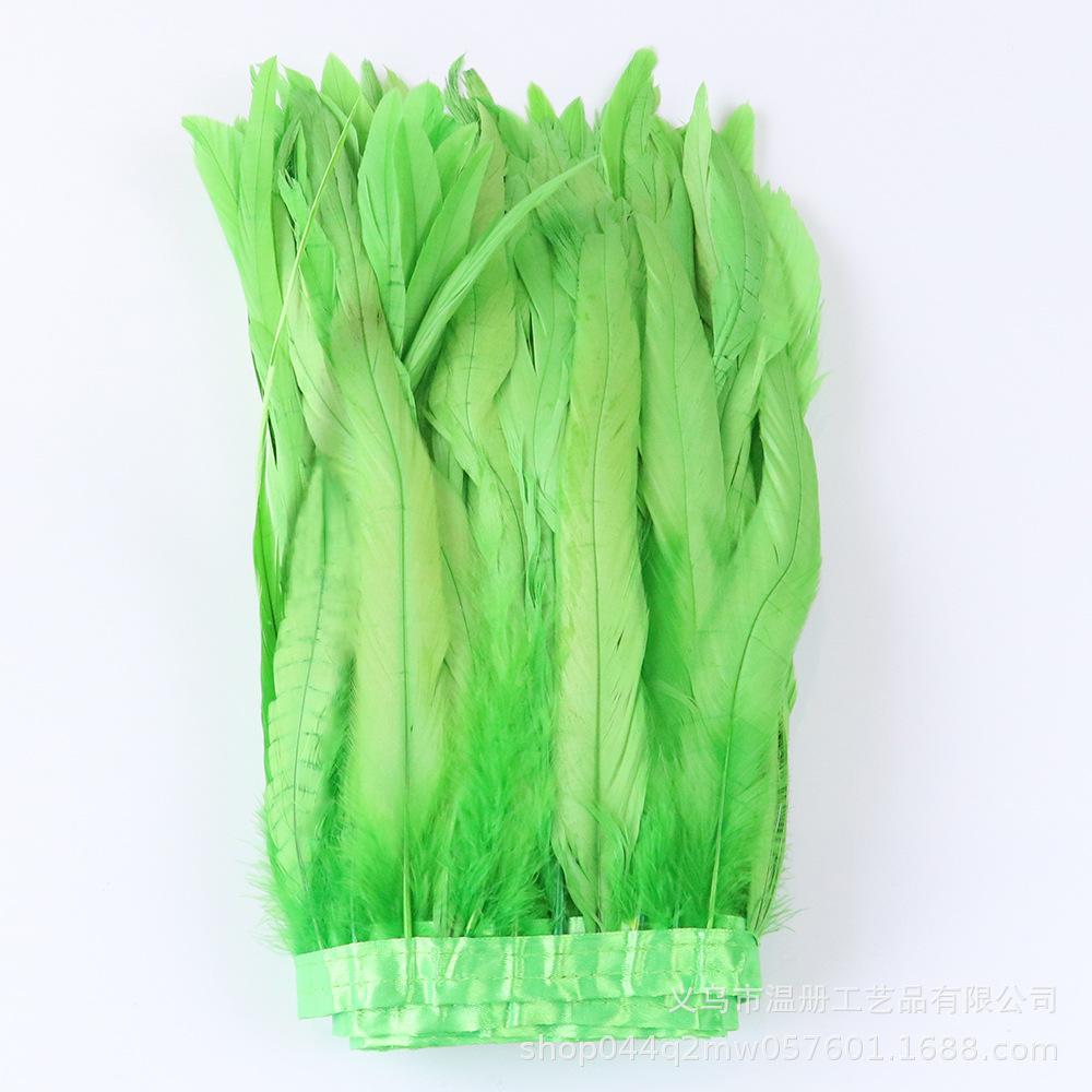 25-30Cm Dyeing Purple Tail Cloth Edge Clothing Accessories Pendant Handicraft Material Chicken Feather Cloth Belt Diy