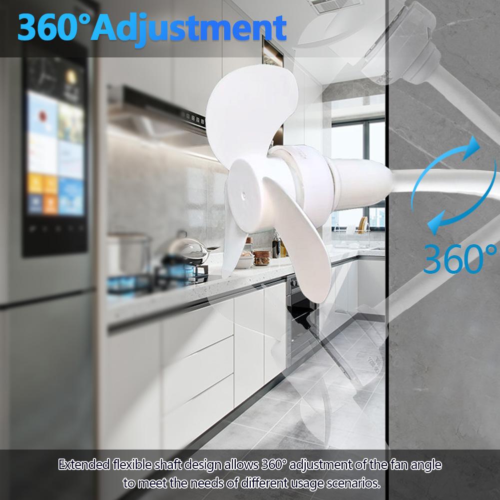 Modern LED Ceiling Fan E27 Base/USB Indoor Ceiling Fan Light Hose Extender Light Bulb Fan with Socket for Bedroom Living Room