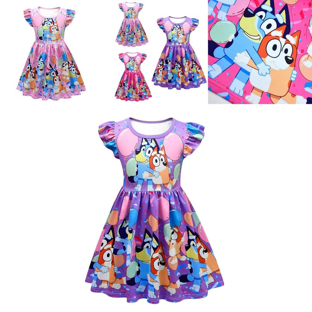 Bluey Bingo Print Cosplay Dress For Kids Halloween Or Theme Party Ready!