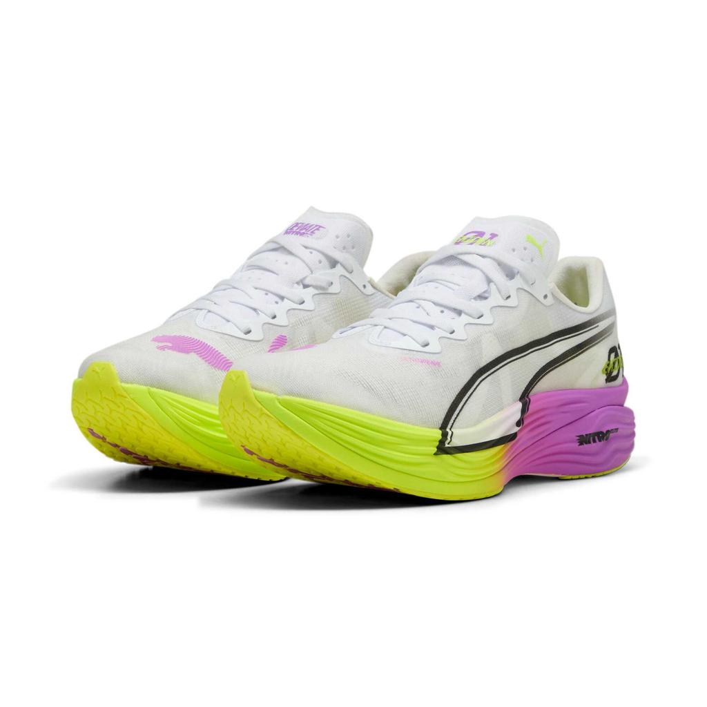 Puma Deviate Nitro Elite 3 Comfortable Fabric Non-Slip Rebound Low-Top Racing Marathon Running Shoes Men Running Shoes White Yellow 311896-01