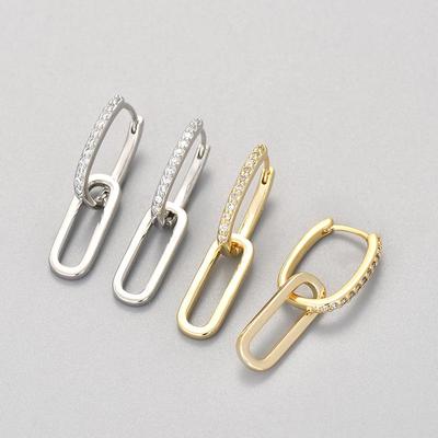 Ovale Ohrringe im koreanischen Design: Kalter Stil, Einzigartiger Mikro-Inlay-Zirkon, Retro & Exquisit für Frauen