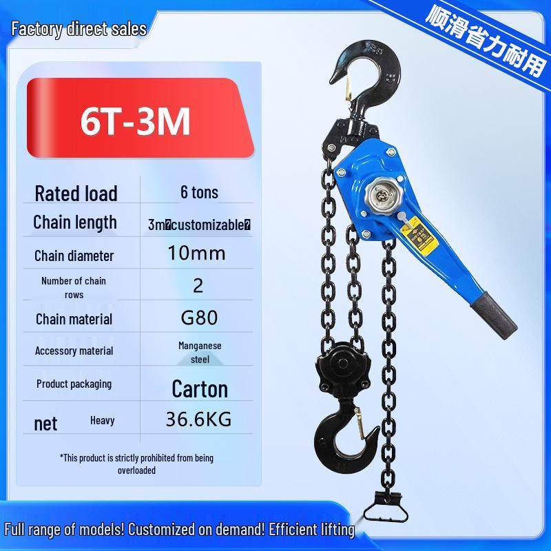 Chenghua Julift Manual Chain Hoist: Hand-Operated Wire Tightener, Available in 0.75T, 1T, 2T, 3T Capacities