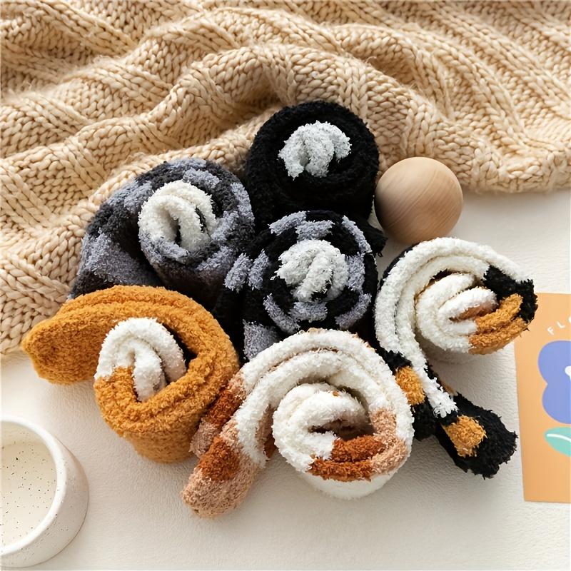 6 Pairs Women's Cute Cat Paw Pattern Socks, Adorable Design Warm Socks Casual Socks Autumn/Winter Socks Velvet Socks Daily Wear