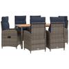 Outdoor Table Set 7 Pcs PE Rattan and Powder Coated Steel