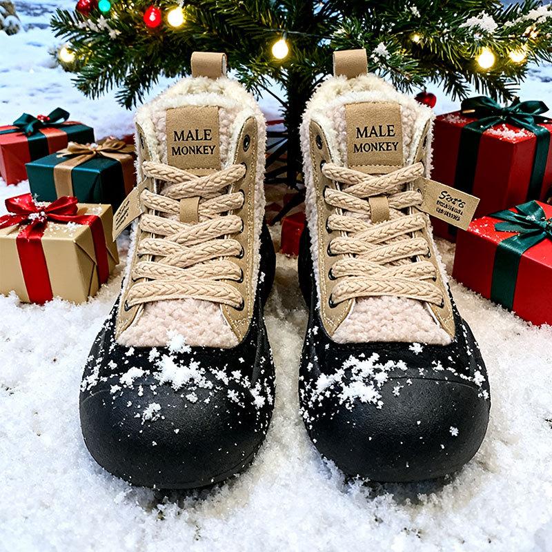 Autumn and winter snow boots women's new velvet short boots high-top casual sports shoes non-slip thickened cotton shoes