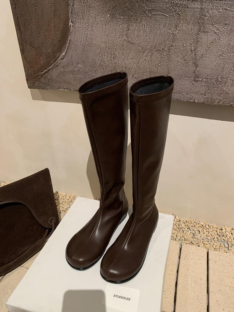 New Spot Small Boots 2025 Autumn and Winter New Thin Internet Celebrity Inner Height Increase Long Tube Knight Boots But