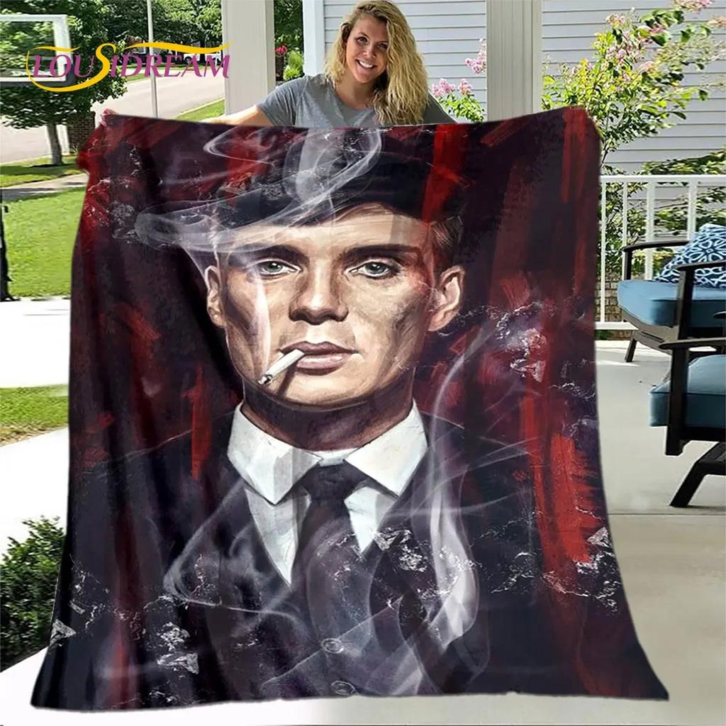 P-Coperta Morbida in Peluche Peaky Blinders Tommy Shelby,Coperta in Flanella Coperta Plaid per Soggiorno Camera da Letto Letto Divano Coperta da Picnic Bambino