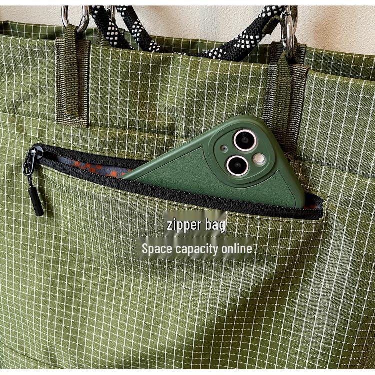 Borsa a Totes Unisex a Quadri: Borsa a Spalla/a Mano Capiente e Leggera per Autunno/Inverno