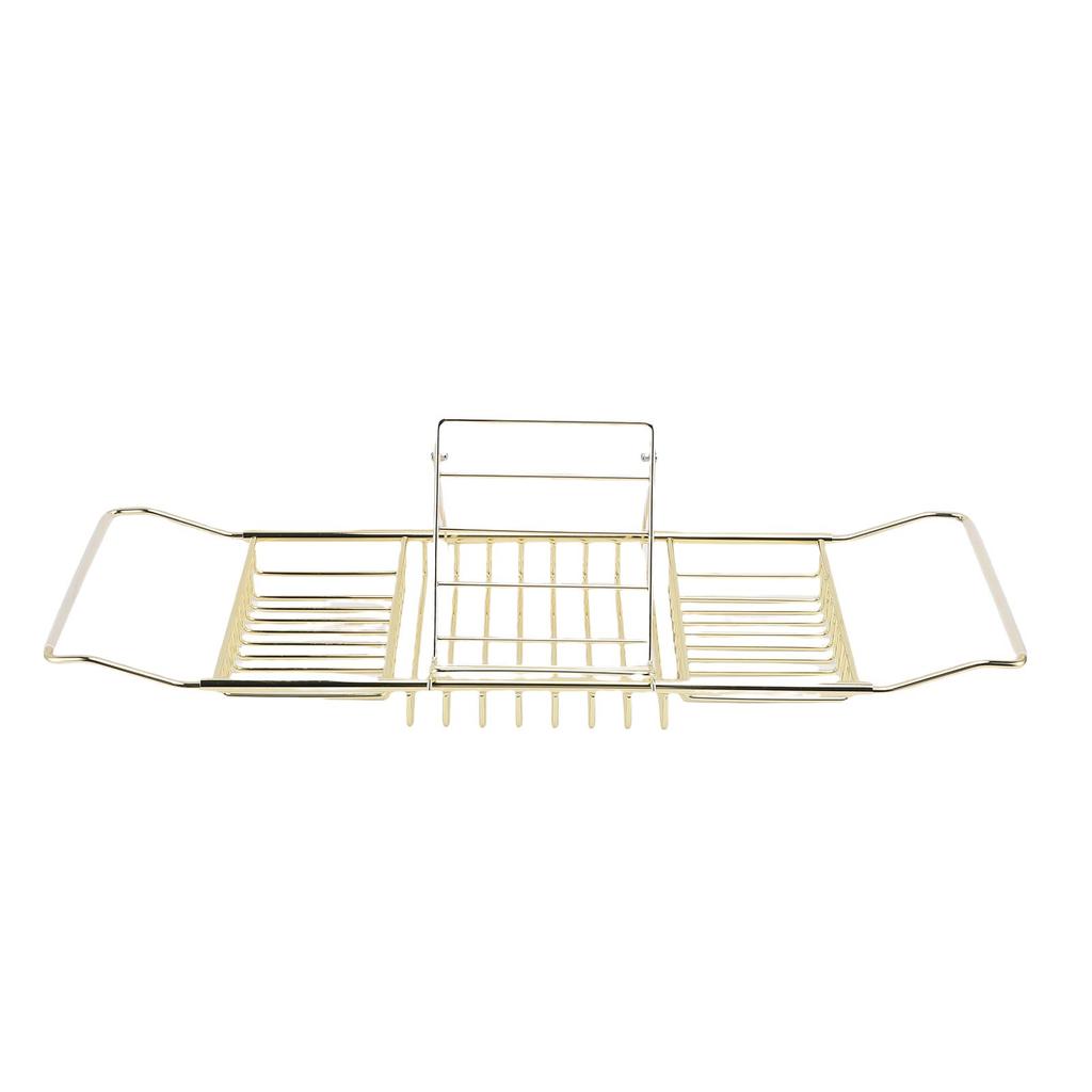 Shower Tub Tray Stainless Steel Expandable Over The Bathtub Rack with Phone Stand for Soap Shampoo