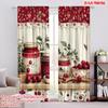 2pcs,2D Plane Printing Window Curtain Cherry Delight Polyester Fabric (without Rod) Art Deco Festive Perfect for Living Room,