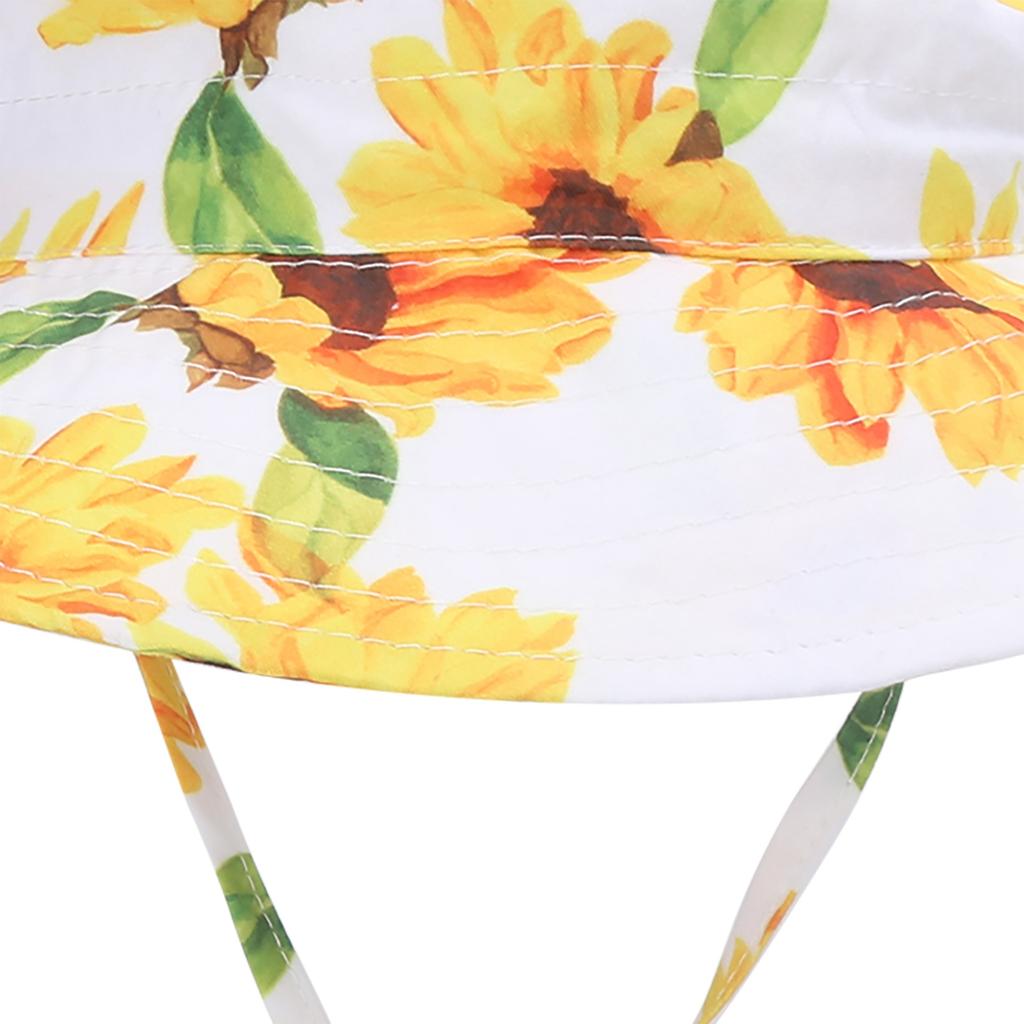 Baby Beach Sun Hat Breathable Fashionable Flower Pattern Children Outdoor Bucket Hat