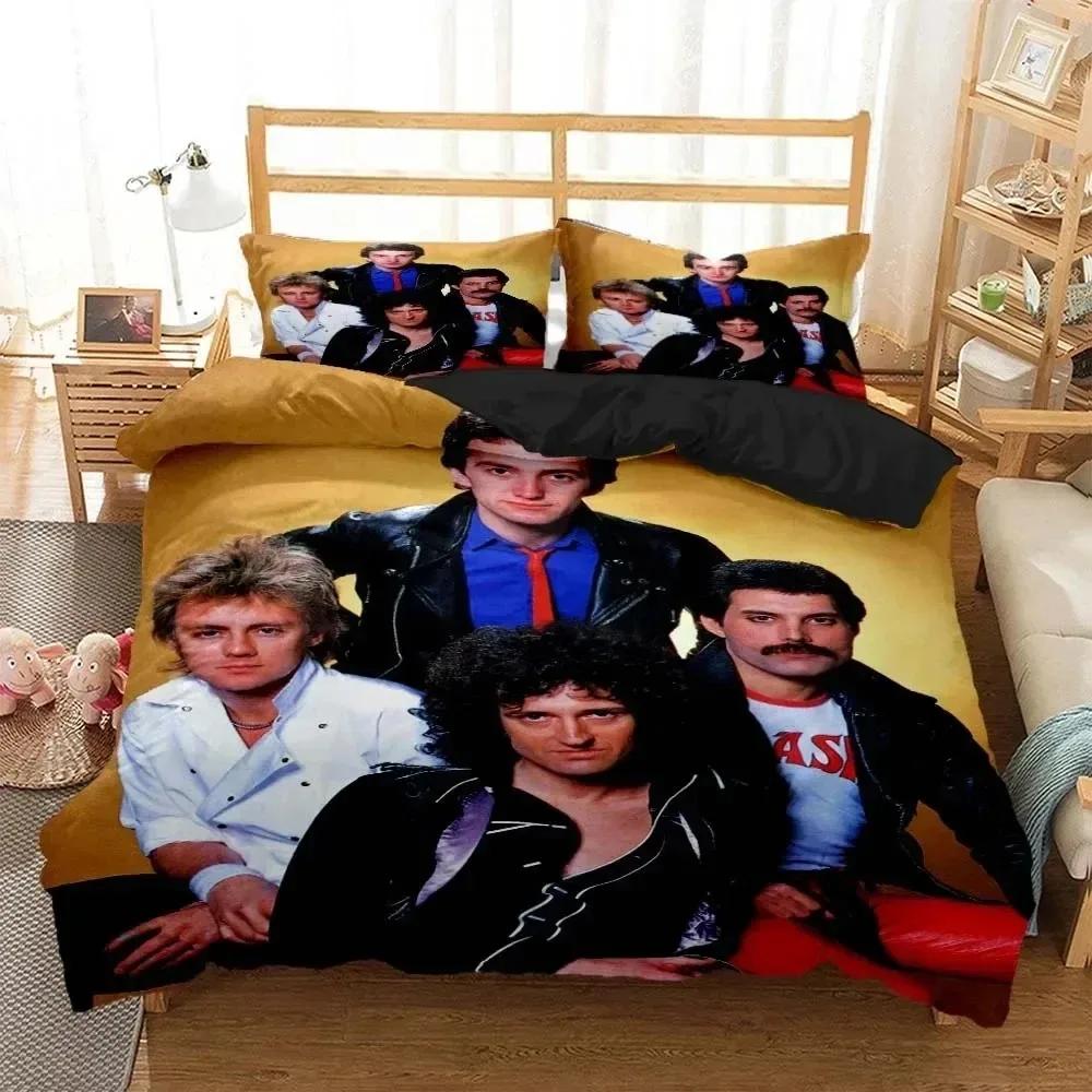 Comforter 3D Print Rock Band Queen Bedding Set Boys Girls Twin Queen Size Bed Kids Adult Fashion Home Textileextile