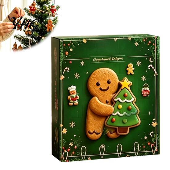 Christmas Advent Calendar 24 Day Countdown 2026 Gingerbread Man Calendar, Decoration for Kids Adults Adults, Festive Holiday Tabletop Tree Ornaments