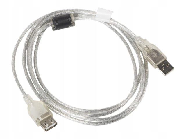 Przedłużacz USB 2.0 Lanberg AM-AF 1,8m Ferryt transparenty