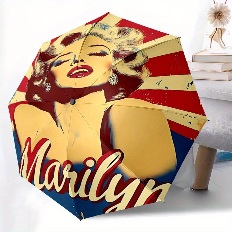 Marilyn Iconic Icon Automatic Open/Close Umbrella   Compact Travel Umbrella, 8 Rib Heavy Duty Construction, Ideal Gift, 149