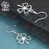 925 Sterling Silver Four Leaf Clover Drop Earrings Women Accessories Romantic Wedding Party High Jewelry Valentine's Day Gift