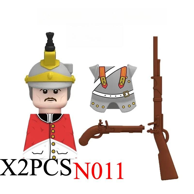 Medieval Napoleonic War Soldiers Figures Military MOC Building Block Knights British French Fusilier Rifles Weapon Kids Toy B08
