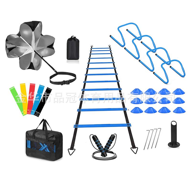 Agility Training Set: Ladder, Cones, Markers & Resistance Parachute for Football