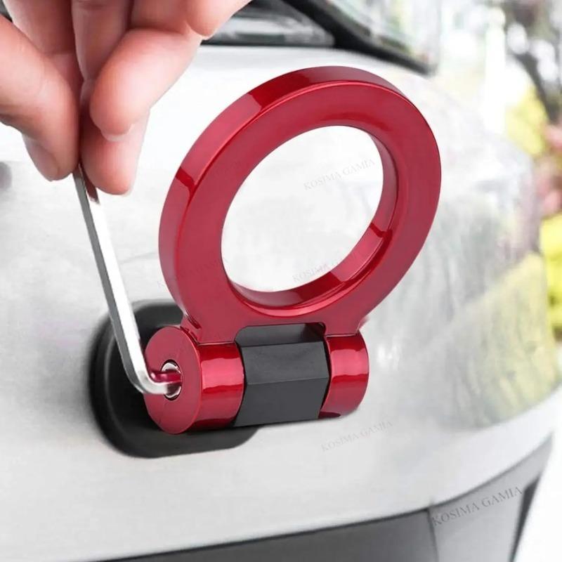 Simulation Tractor Tow Hook Shape Car Sticker Decoration Trailer Tow Hook Racing Ring Vehicle Bumper Exterior Accessories