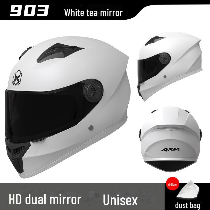 All-Season Electric Motorcycle Helmet with Double Visor for Men and Women - Winter Warm, Full-Face Protection