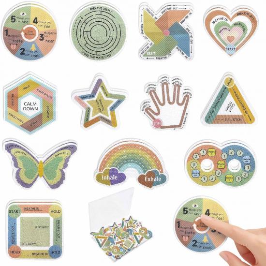 96 Pcs Sensory Stickers with 2 Textured Surfaces - Adhesive Fidget Strips for Anxiety Relief & ADHD Support, Includes Storage Box - for Office,