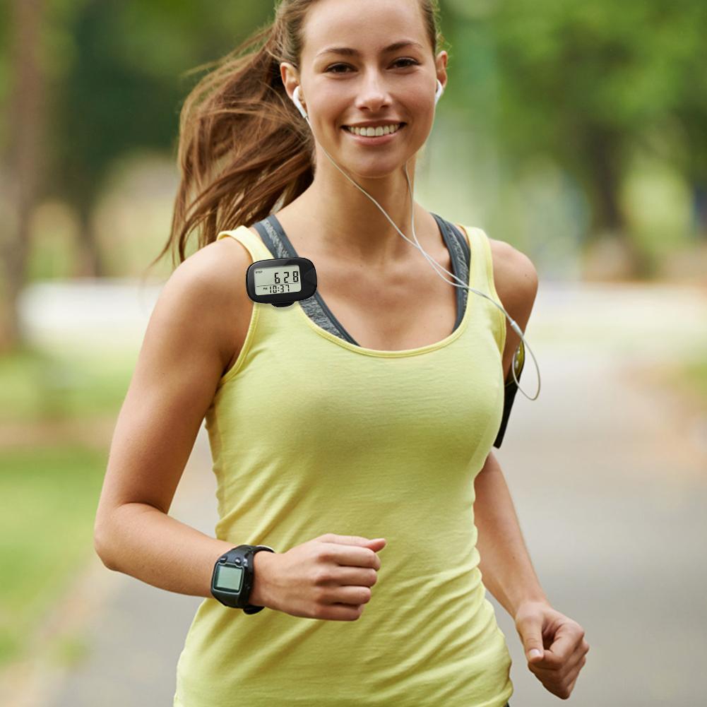 Walking Pedometer Clip On Step Counter LCD Display Portable Pedometer Multi-Function Electronic Pedometer for Walking Running