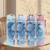 1PC Ocean Turtle Shell Watercolor Print 750ml Color Plastic Sports Water Bottle Leakproof Flip Straw Lid Suitable for Sports Office Home Use
