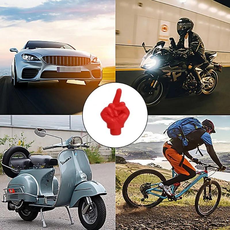 Araba Işıklı Vana Kapakları Araba Motosiklet Lastiği Su Geçirmez Toz Geçirmez Orta Parmak Vana Kapağı Araba Lastiği Göbeği Vana Sapı Işıklı Kapak