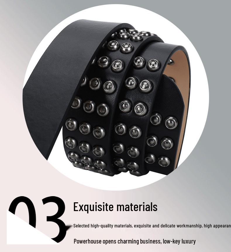 Genuine Leather Unisex Punk Style Hip Hop Belt