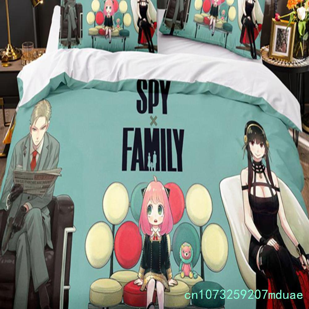 New SPY×FAMILY Anime Comforter Bedding Sets 3Pcs Cartoon Duvet Cover Pillowcase Full Size Queen King Quilt Cover Single Double