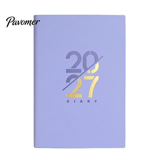 2027 Daily Planner with Monthly And Annual Schedule, A5 Thick Ink-proof Paper Portable Office Stationery Agenda Notebook, Durable PU Leather