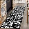 Animal Stripes Runner for Entryway Boho Beige Animal Zebra Print Rugs for Living Room, Wildlife Fur Print Non-Skid Carpets