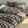 INS Girls Retro Bedding Sets 2025 New British Style Bed Sheet Set Women Plaid Queen Size Duvet Cover Sets With Pillowcases