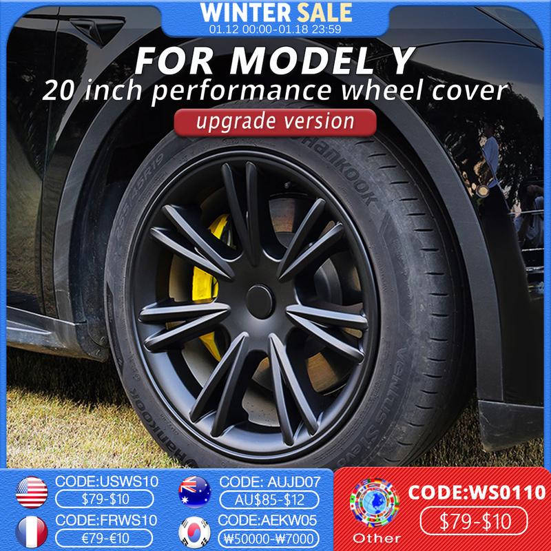 4PCS Hub cap Performance Replacement Wheel Cap 19-Inch Automobile Hubcap Full Rim Cover Accessories for Tesla Model Y 2018-2023