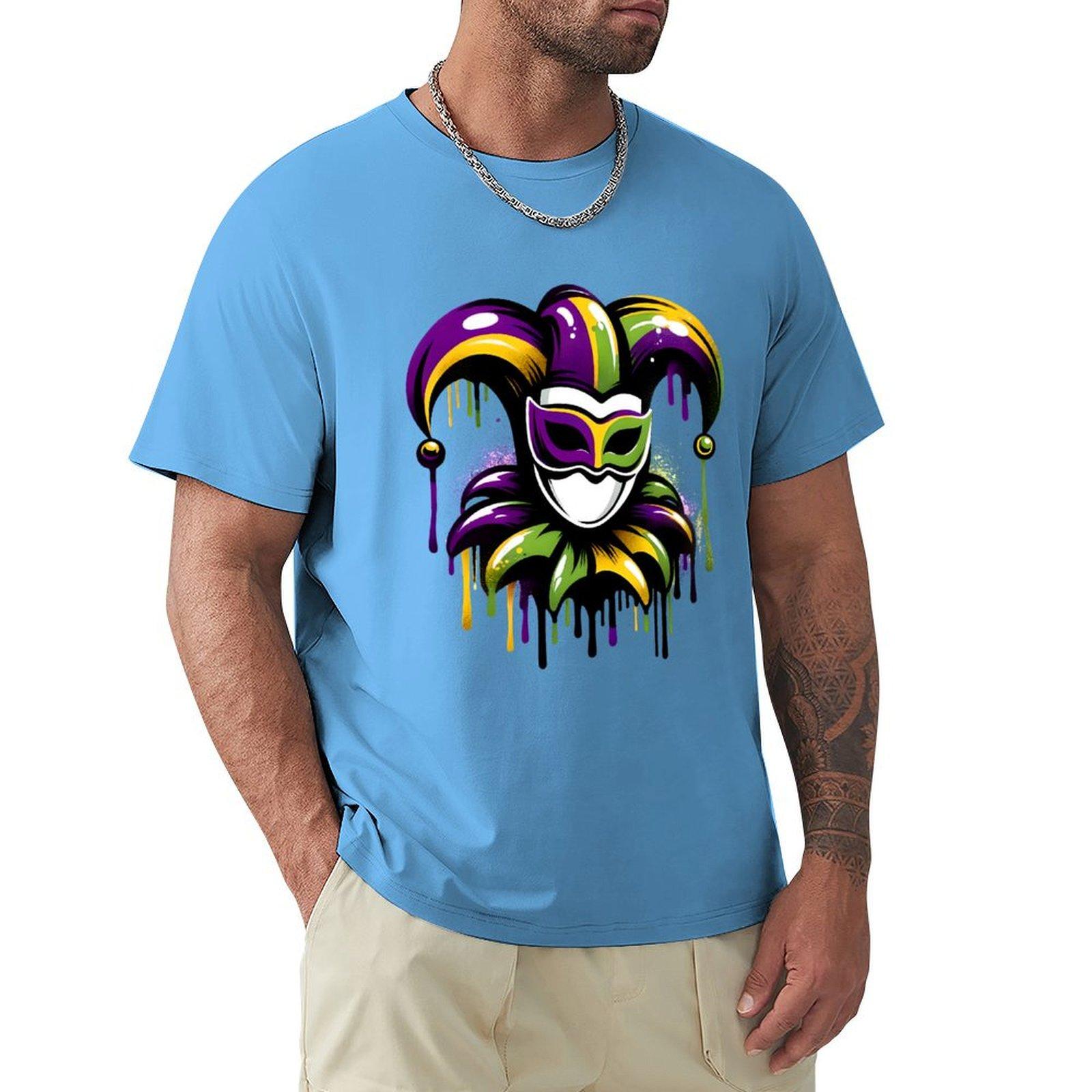 Mardi Gras Graffiti Jester T-Shirt anime stuff graphic t shirts oversizeds plus size clothes t shirts for men S