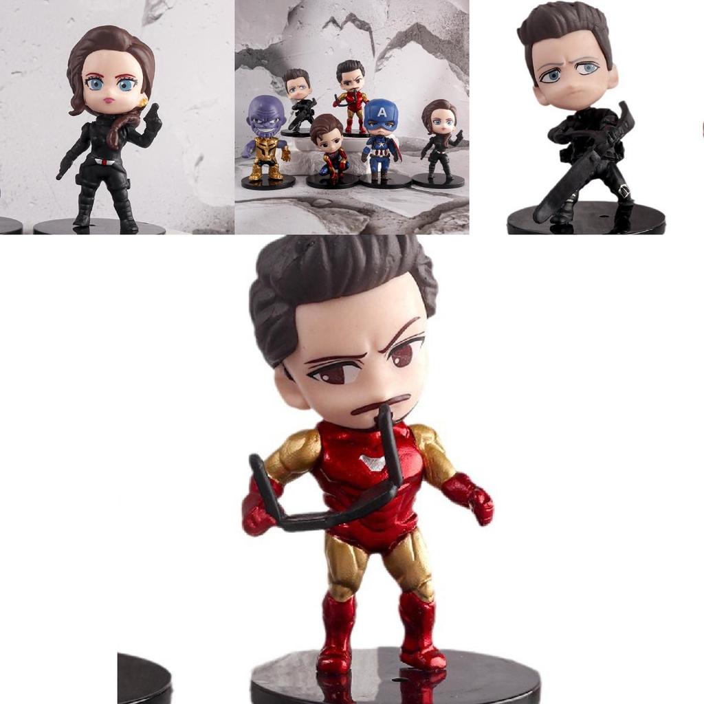 Q Version Of Avengers Captain America Iron Man Thanos Spider-man Miniature Model Decoration For Marvel Fans