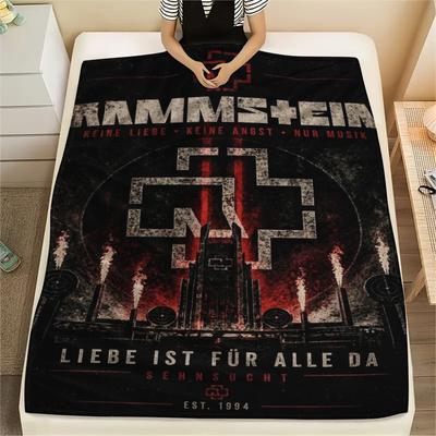 1PC Rammstein Print Flannel Blanket, High Quality Comfortable for All Seasons, Home Decor, Warmth and Comfort, Perfect for Christmas Gifts