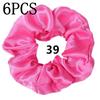 6pcs/lot Hair Scrunchies Bands Scrunchy Ties Ropes Ponytail Holder for Women or Girls Accessories Satin Headwear Solid Color Set