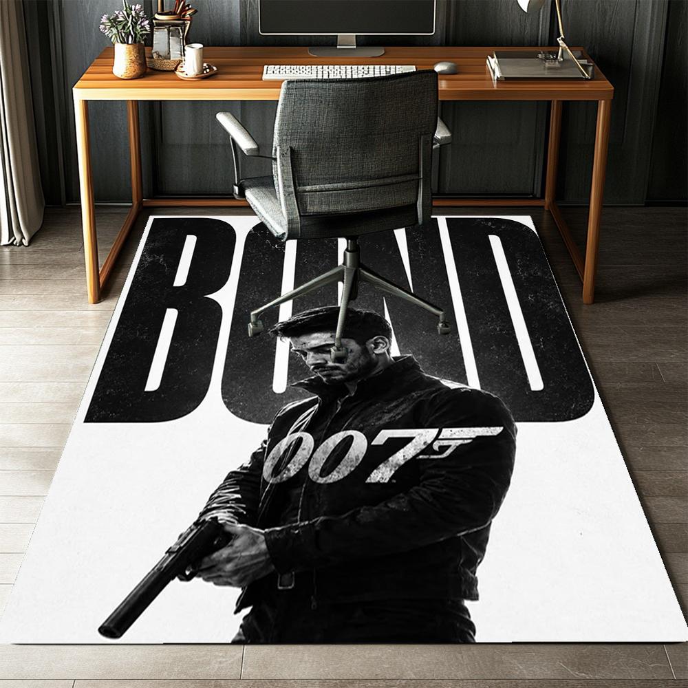 007 James Bond Printed Carpet,Rug,for Office Chair Living Room Bedroom Kitchen Room Decor Gifts.