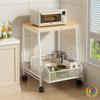 Countertop Kitchen Microwave Rack with Drawer for Oven, Rice Cooker, Air Fryer, and Appliances - Floor Standing Storage Organizer
