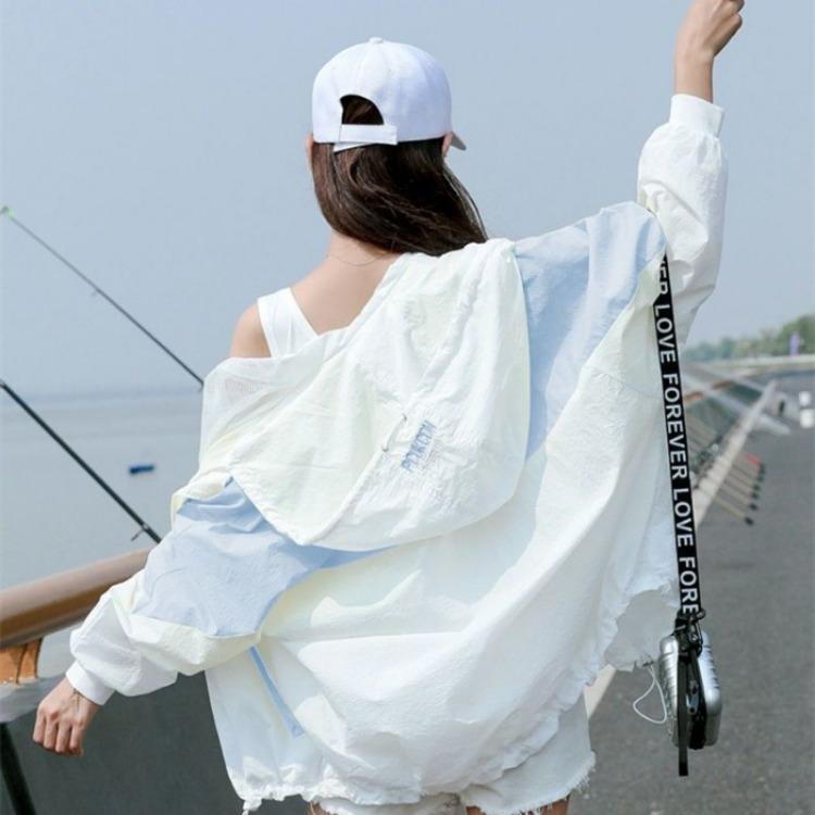 

Summer Sun Protection Clothing Women Students Korean Style Loose Long Sleeve Lightweight Sunscreen Jacket Fashionable S