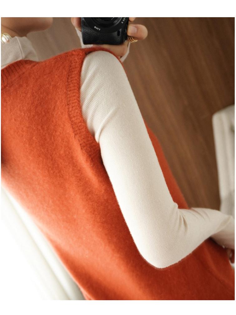 Women's Loose Knit V-Neck Cardigan Vest: Autumn & Winter Korean Style, Sleeveless Versatile Outerwear
