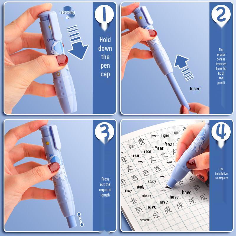 Fun & Creative Cartoon Eraser for Primary Students - Replaceable Core