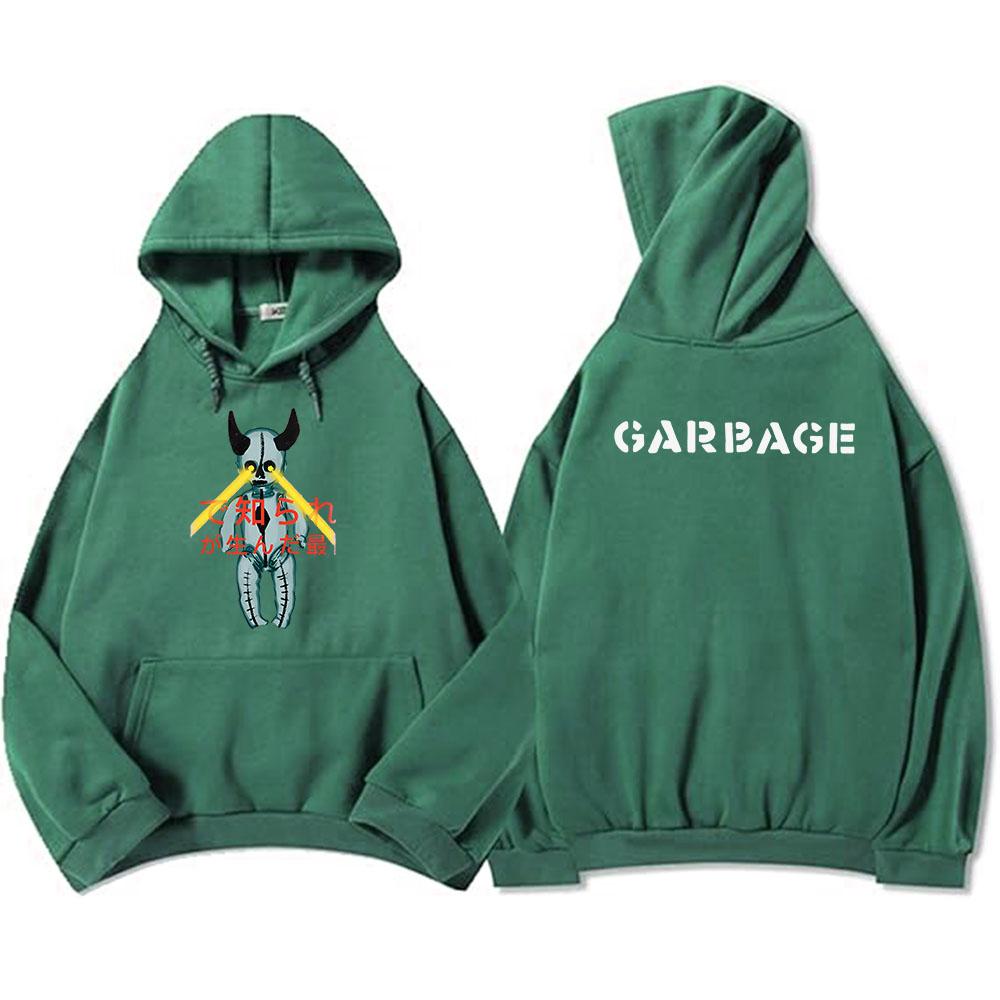 Heavy Mental Garbage Rock Band Graphic Hoodies Winter Cartoon Printing Sweatshirts Unisex Streetwear Ropa Hombre Hooded