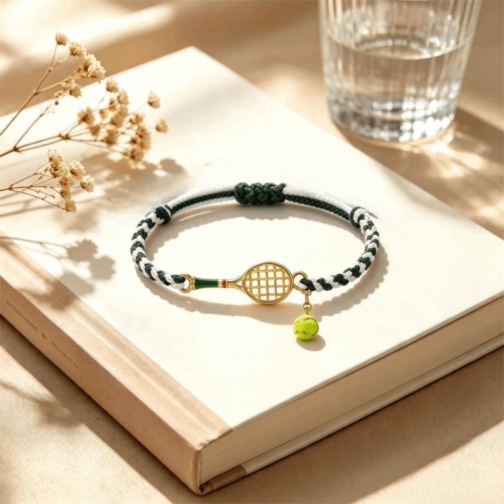 Handwoven Tennis Racket Bracelet Adjustable Couple Bracelet Handwoven Bracelet  Sports Enthusiasts
