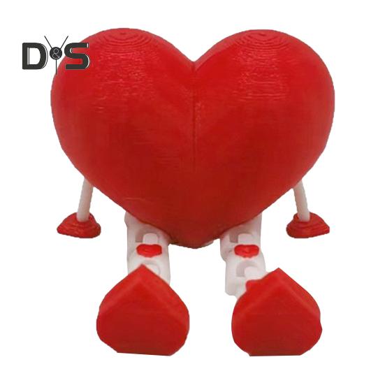 

Напечатанное на 3D сердце, украшение, настольный друг с подвижными ногами, гибкая фигурка сердца, игрушка-антистресс для детей, взрослых, украшение для стола 1pc красный