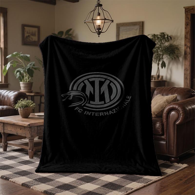 Inter Milan Print Flannel Blanket Soft Warm Sofa Bed Throw Blanket For Home Office Bedroom